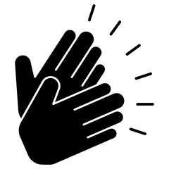Applause hands icon silhouette