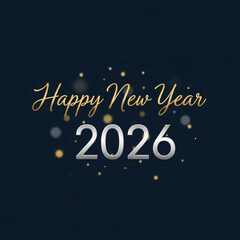 An Elegant New Year's Greeting for 2026 on Dark Background.