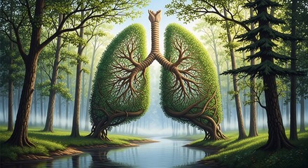 nature's lungs forest clean air concept