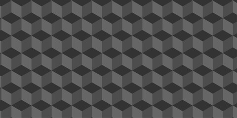 Abstract square black and gray cubic square shape backdrop texture. cube geometric wall and floor vector diamond hexagon triangle wallpaper background.	