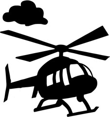 helicopter flying in the sky vector