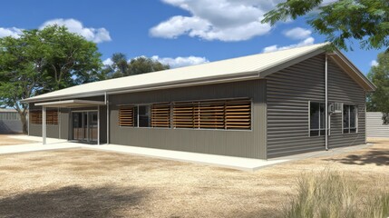 Modern Architectural Design of a Detached Building in Nature Setting