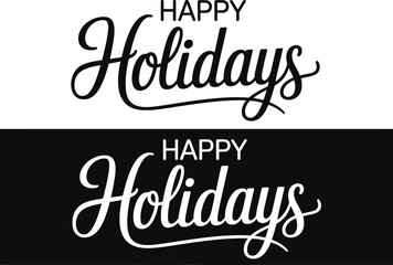 Obraz premium Happy holidays text in black and white background
