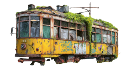 old tram in budapest