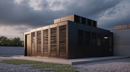 Obraz premium Modern Architectural Design of a Minimalist Utility Structure