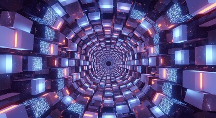 Abstract Futuristic Tunnel Design.
