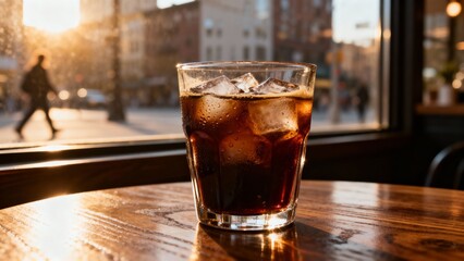 투명컵속아이스아메리카노카페창가풍경