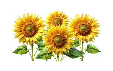 Obraz premium A vibrant display of sunflowers in full bloom with bright yellow petals