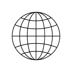 Obraz premium Simple globe icon representing global connection and the world