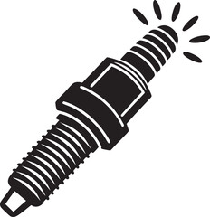 Black Spark Plug Icon Vector

