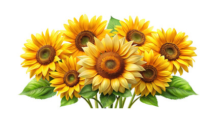 Obraz premium Vibrant bouquet of sunflowers radiating warmth and summer cheerfulness, a stunning display