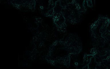 Dark abstract texture with faint glowing teal-green lines forming smoky, cloud-like organic shapes. Mysterious, digital, and atmospheric feel, resembling neon fractals or flowing energy currents