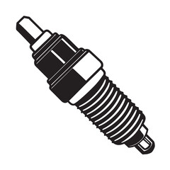 Minimalist Car Spark Plug Silhouette
