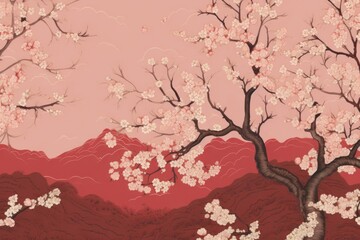 Sakura flowers landscape wallpaper blossom.
