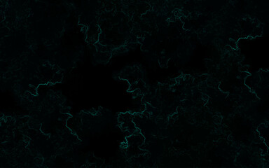 Dark abstract texture with faint glowing teal-green lines forming smoky, cloud-like organic shapes. Mysterious, digital, and atmospheric feel, resembling neon fractals or flowing energy currents