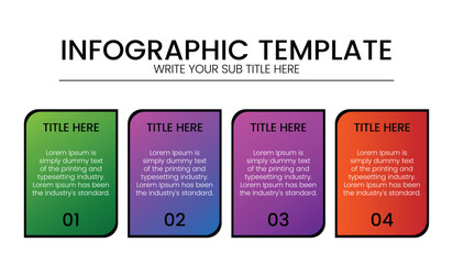 Business Infographic Elements with Colorful Step Process Vector Design
