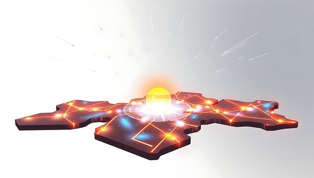 "Stylized ley lines glowing across a flat map, mystical energy pathways, isolated on white background, PNG cutout."