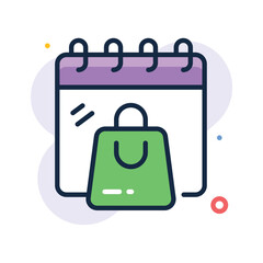 Shopping Schedule Icon for Planning, Calendar, and Online Orders