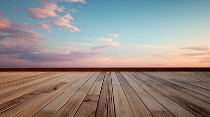deck. A wooden patio deck at dusk with subtle warm lighting and a soft sky gradient. lifestyle magazines, social media lookbooks, designed for influencer and brand collaborations.