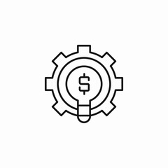 money idea gear icon sign vector