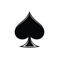 Fototapeta premium Single black spade card suit symbol on white background
