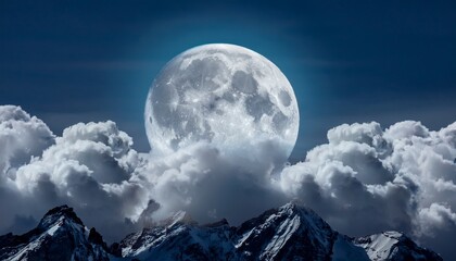 full moon behind clouds