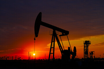 Oil pump in the outdoor work