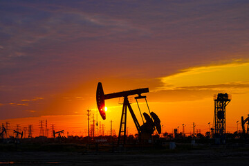 Oil pump in the outdoor work