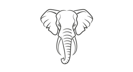 Elegant Elephant Head Outlines Wildlife Safari