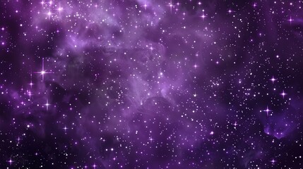 Obraz premium Enchanting Purple Starry Sky: A Celestial Tapestry of Deep Violets, Glimmering Stars, and Nighttime Magic for Dreamy Backdrops
