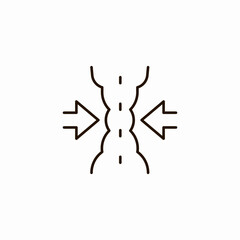 tightening waist arrows icon sign vector