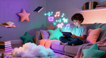 Magical E-Learning: Child's Imagination with a Glowing Tablet