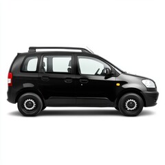 Black Compact Car Side View with Clean Design and Simple Lines