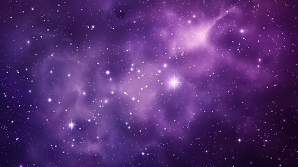 Fototapeta premium Enchanting Purple Starry Sky: A Celestial Tapestry of Deep Violets, Glimmering Stars, and Nighttime Magic for Dreamy Backdrops