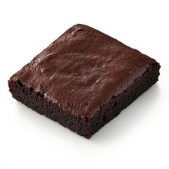 Deliciously Rich Chocolate Brownie on White Background