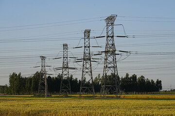 The power supply facilities of contour in the evening