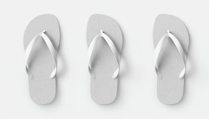 Fototapeta premium white flip flops isolated on white background mock up
