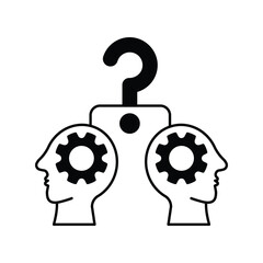 Conflict Management icon with white background vector stock illustration