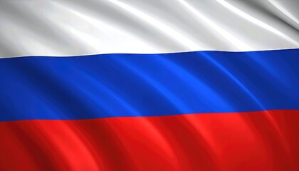 Obraz premium Russian National Flag Waving in Soft Breeze
