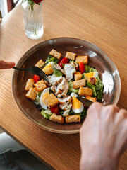Caesar salad with chicken