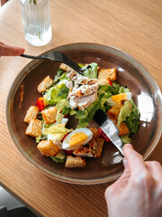 Caesar salad with chicken