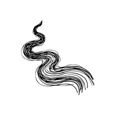 Abstract flowing lines created with a pen, a minimal graphic illustration on a white background