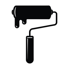 Vector illustration of a painter's roller tool used for painting a wall during home improvement or renovation