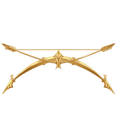Obraz premium a golden bow and arrow, vector graphics on a white background 