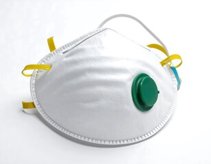 White protective mask on a white background