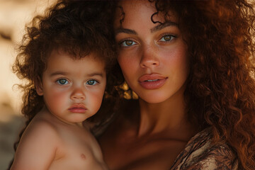 Mother and Her Baby. Generative AI