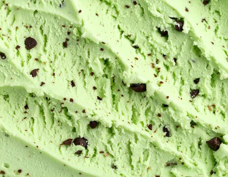 Close-up of mint chocolate chip ice cream