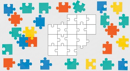 Colorful puzzle pieces