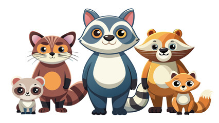 Fototapeta premium animals, fox, cartoon, vector, dog, illustration, cat, love, set, baby, teddy, toy, fun, art, cute, pet, brown, heart, funny, character, adorable, kid, valentine