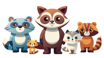Obraz premium animals, fox, cartoon, vector, dog, illustration, cat, love, set, baby, teddy, toy, fun, art, cute, pet, brown, heart, funny, character, adorable, kid, valentine